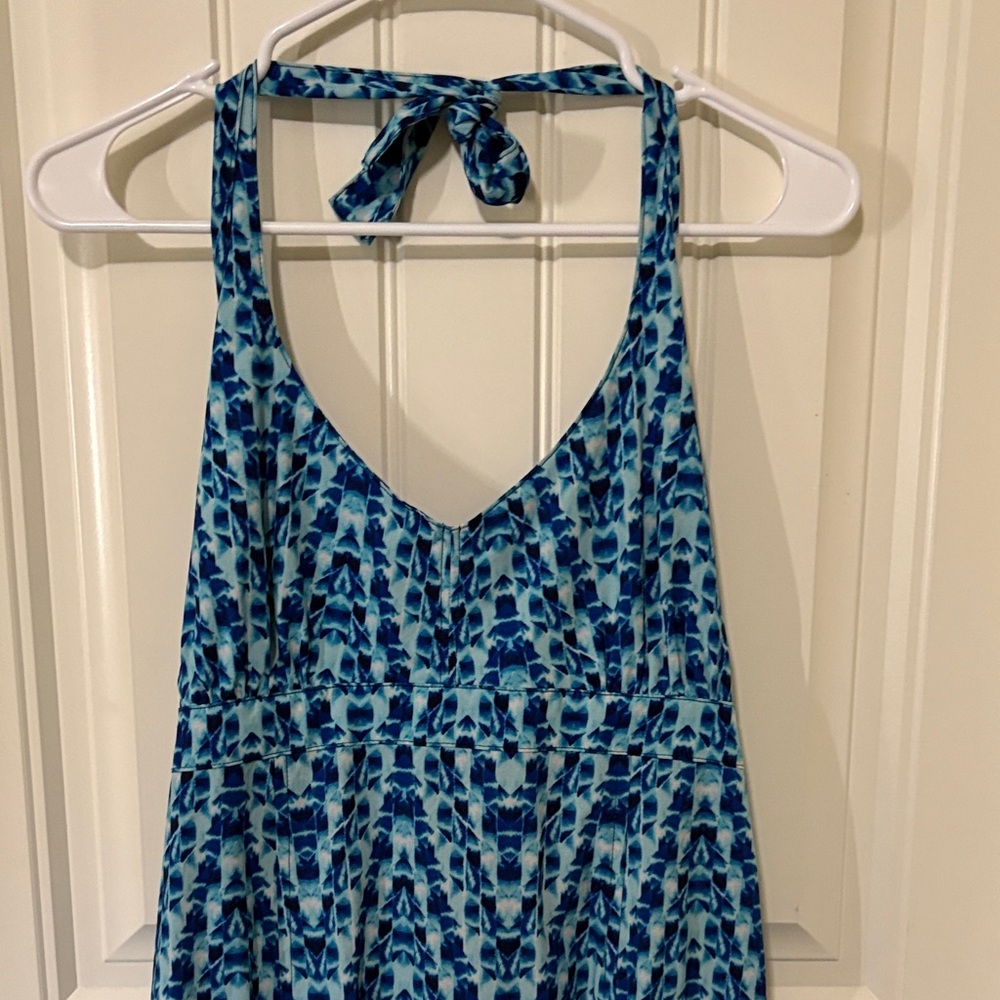 Athleta Blue Patterned Halter Dress - Picture 2 of 9